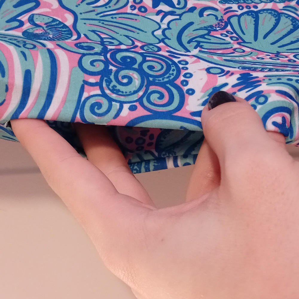 🌊Simply Southern🌊 - Blue/Pink/White Seashell Swirl Sleeveless Stretch Dress - Picture 6 of 10